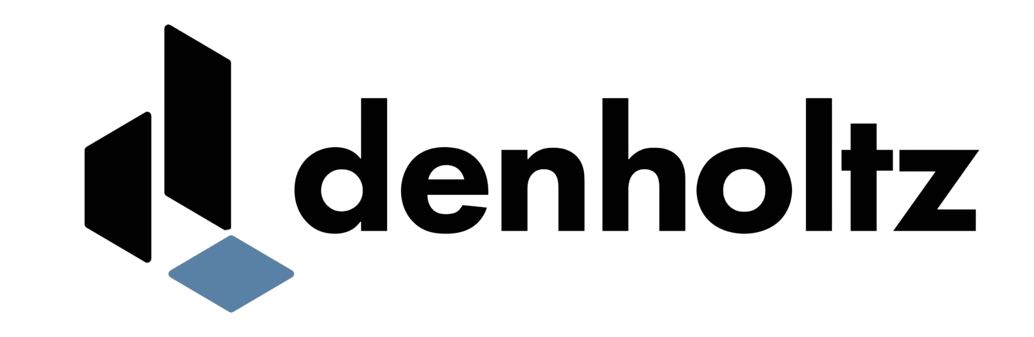 Denholtz Logo Blue and White PNG
